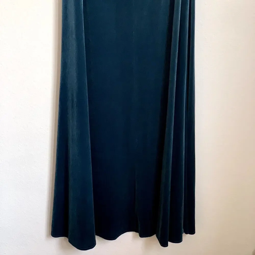 NWT After Six Cowl Neck Velvet Maxi Dress in Dutch Blue‎